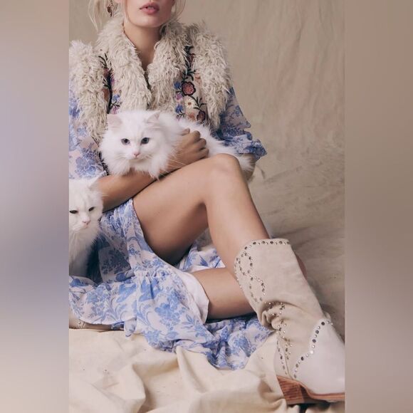 Free People Jaxon Studded Western Boots/ size 38.5 - Picture 2 of 8